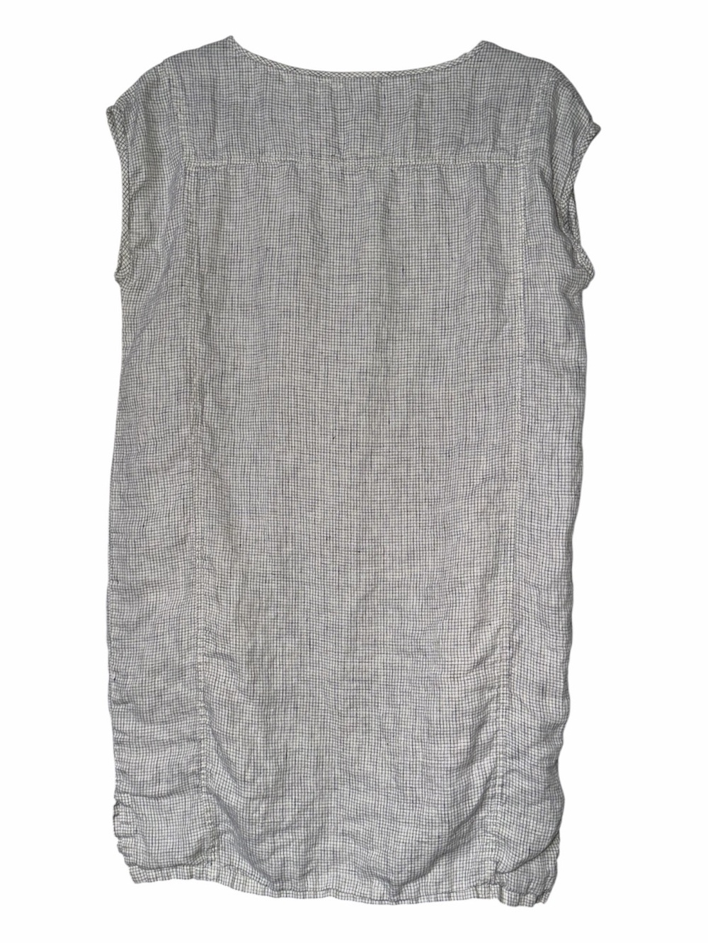 Eileen Fisher Organic Linen Check Shift Dress - XXS
